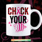 Check Your Boo Bees Funny Breast Cancer Halloween Gift Png Sublimation Files.