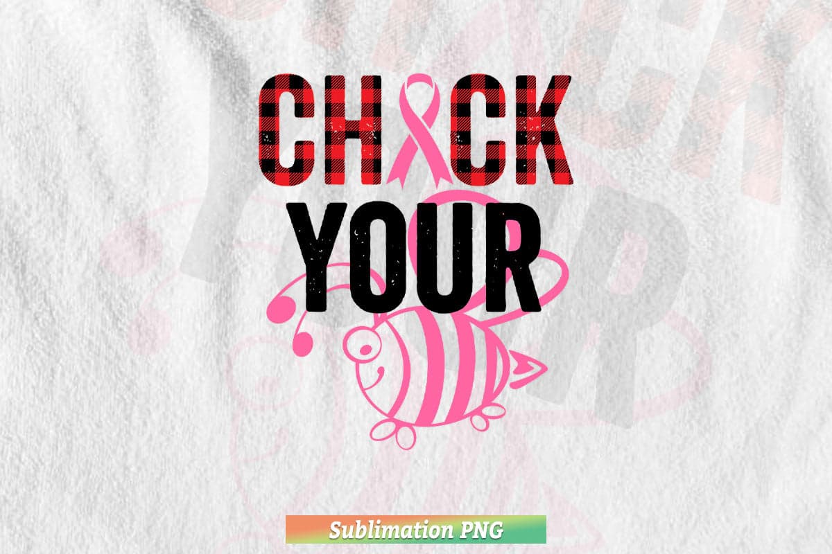 Check Your Boo Bees Funny Breast Cancer Halloween Gift Png Sublimation Files.