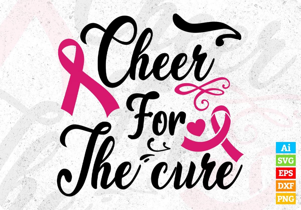 Cheer For The Cure Awareness T shirt Design In Svg Png Cutting Printable Files