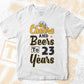 Cheers and Beers to 23 Years Birthday Editable vector T-shirt Design in Ai Svg Files