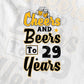 Cheers and Beers to 29 Years Birthday Editable vector T-shirt Design in Ai Svg Files