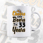 Cheers and Beers To 33 Years Birthday Editable vector T-shirt Design in Ai Svg Files