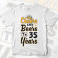 Cheers and Beers To 35 Years Birthday Editable vector T-shirt Design in Ai Svg Files