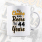 Cheers and Beers To 44 Years Birthday Editable Vector T-shirt Design in Ai Svg Files