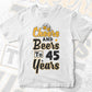 Cheers and Beers To 45 Years Birthday Editable Vector T-shirt Design in Ai Svg Files