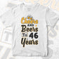 Cheers and Beers To 46 Years Birthday Editable Vector T-shirt Design in Ai Svg Files