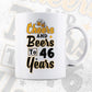 Cheers and Beers To 46 Years Birthday Editable Vector T-shirt Design in Ai Svg Files