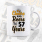 Cheers and Beers To 57 Years Birthday Editable Vector T-shirt Design in Ai Svg Files