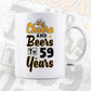Cheers and Beers To 59 Years Birthday Editable Vector T-shirt Design in Ai Svg Files