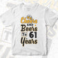 Cheers and Beers To 61 Years Birthday Editable Vector T-shirt Design in Ai Svg Files