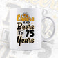 Cheers and Beers To 75 Years Birthday Editable Vector T-shirt Design in Ai Svg Files