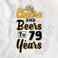 Cheers and Beers To 79 Years Birthday Editable Vector T-shirt Design in Ai Svg Files