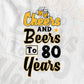 Cheers and Beers To 80 Years Birthday Editable Vector T-shirt Design in Ai Svg Files