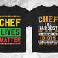 Chef 25 Editable T-shirt Designs Bundle