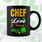 Chef Love St. Patrick's Day Editable Vector T-shirt Designs Png Svg Files