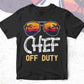 Chef Off Duty With Sunglass Funny Summer gift Editable Vector T-shirt Designs Png Svg Files