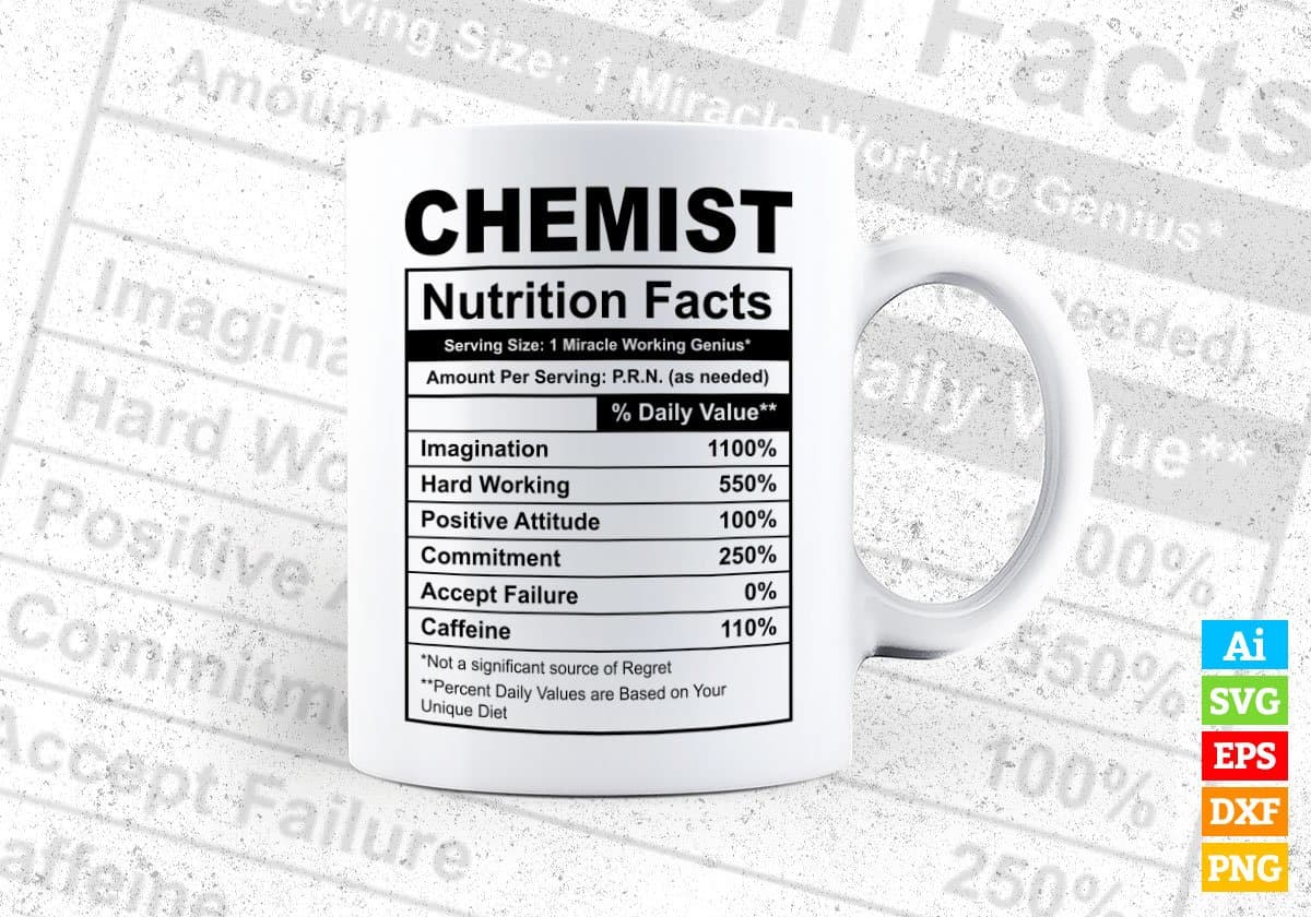 Chemist Nutrition Facts Editable Vector T-shirt Design in Ai Svg Files