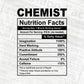 Chemist Nutrition Facts Editable Vector T-shirt Design in Ai Svg Files