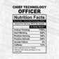 Chief Technology Officer Nutrition Facts Editable Vector T-shirt Design in Ai Svg Files