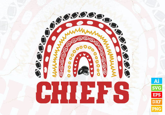 Chiefs American Football Editable Vector T-shirt Design in Ai Png Svg Cutting Printable Files