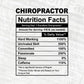 Chiropractor Nutrition Facts Editable Vector T-shirt Design in Ai Svg Files