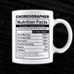 Choreographer Nutrition Facts Editable Vector T-shirt Design in Ai Svg Files