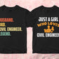Civil Engineer 25 Editable T-shirt Designs Bundle