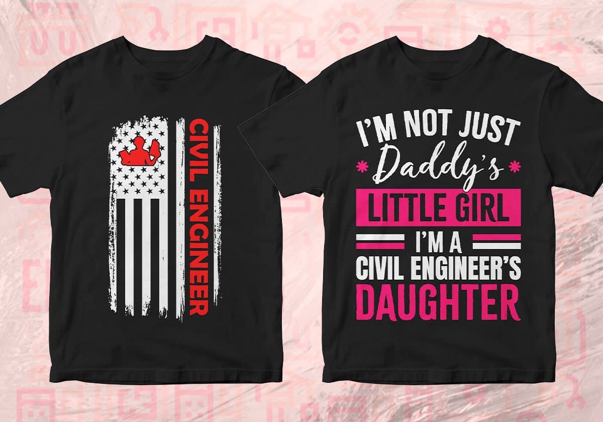 Civil Engineer 25 Editable T-shirt Designs Bundle