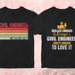 Civil Engineer 25 Editable T-shirt Designs Bundle