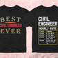 Civil Engineer 25 Editable T-shirt Designs Bundle