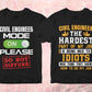 Civil Engineer 25 Editable T-shirt Designs Bundle