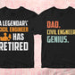 Civil Engineer 25 Editable T-shirt Designs Bundle