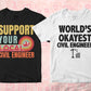Civil Engineer 25 Editable T-shirt Designs Bundle