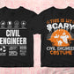 Civil Engineer 25 Editable T-shirt Designs Bundle