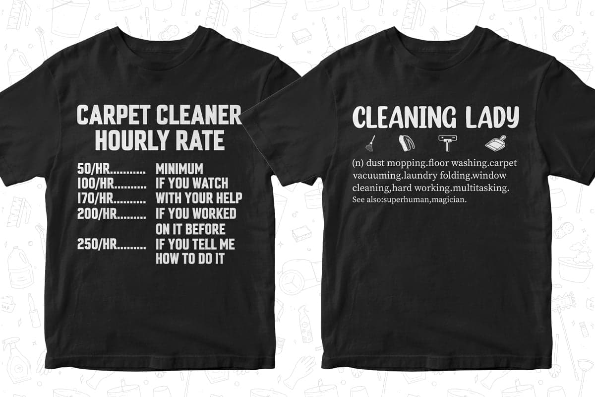 Cleaner 50 Editable T-shirt Designs Bundle Part 1
