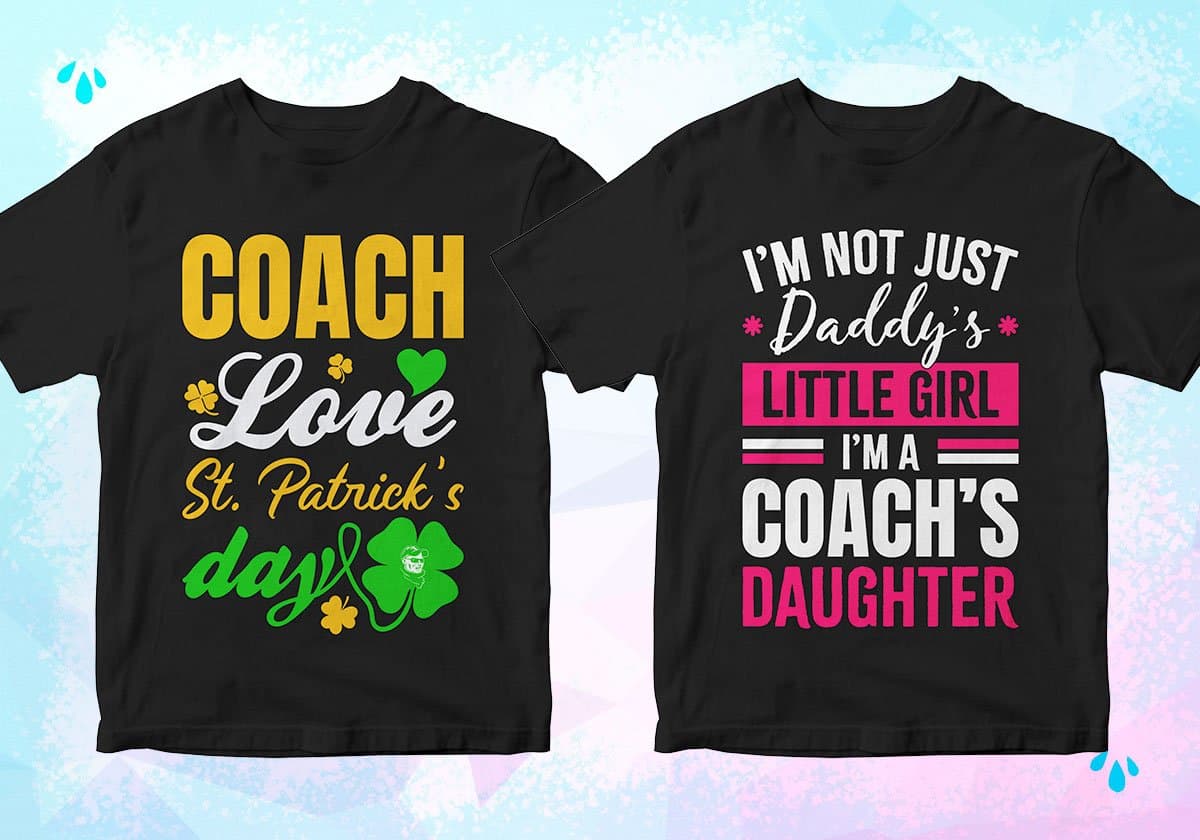 Coach 25 Editable T-shirt Designs Bundle