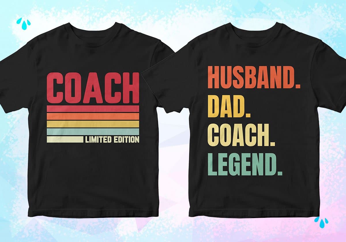 Coach 25 Editable T-shirt Designs Bundle