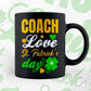 Coach Love St. Patrick's Day Editable Vector T-shirt Designs Png Svg Files