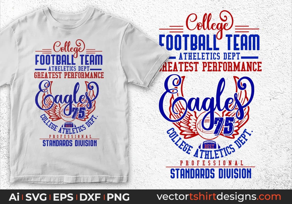 College Football Team Athletics Standers Division T shirt Design Svg Files  – Vectortshirtdesigns