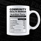 Community Health Worker Nutrition Facts Editable Vector T-shirt Design in Ai Svg Files