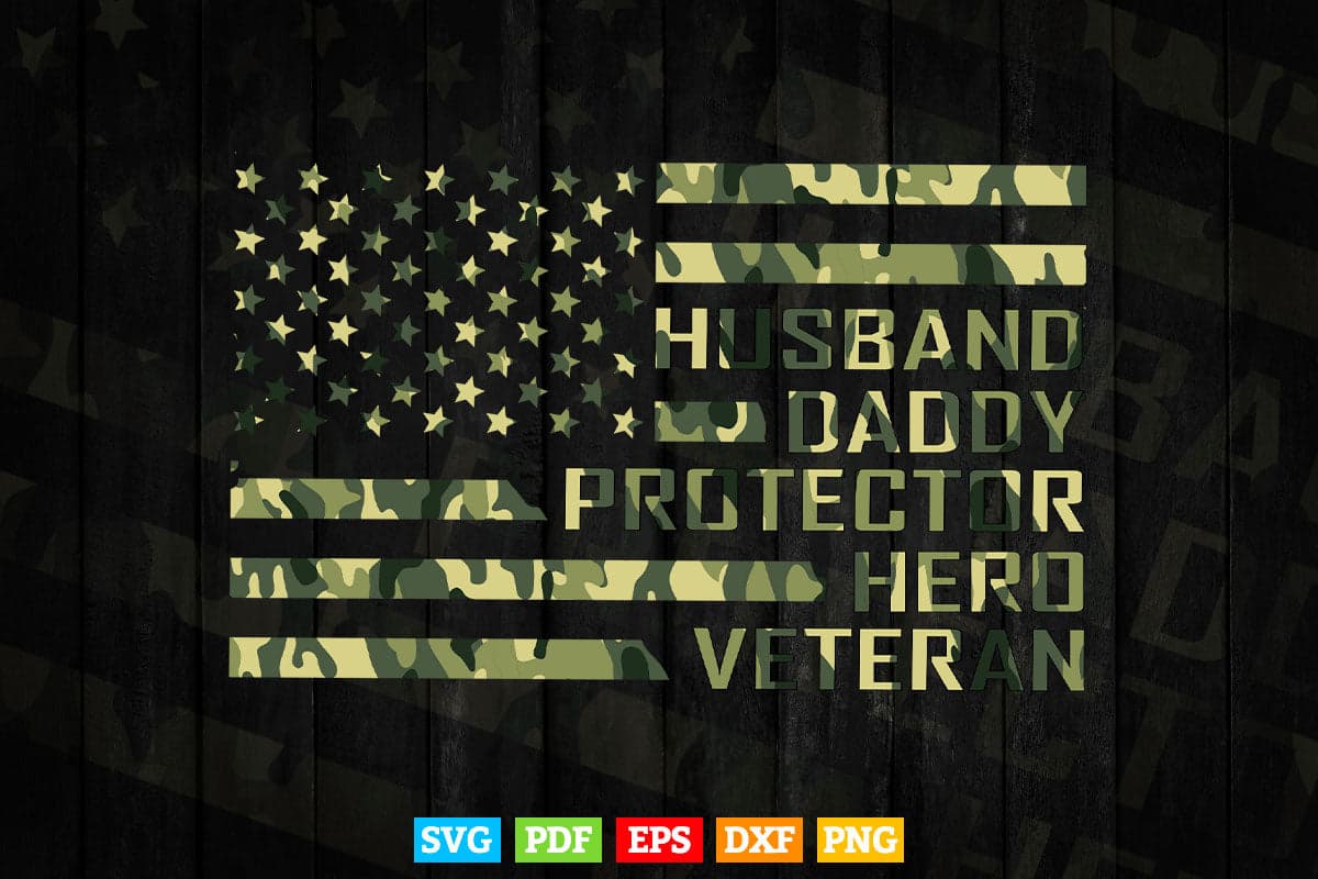 Comoflag Husband dad Protector Veteran Svg Png Cut Files.