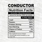 Conductor Nutrition Facts Editable Vector T-shirt Design in Ai Svg Files