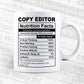 Copy Editor Nutrition Facts Editable Vector T-shirt Design in Ai Svg Files