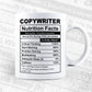 Copywriter Nutrition Facts Editable Vector T-shirt Design in Ai Svg Files