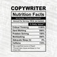Copywriter Nutrition Facts Editable Vector T-shirt Design in Ai Svg Files