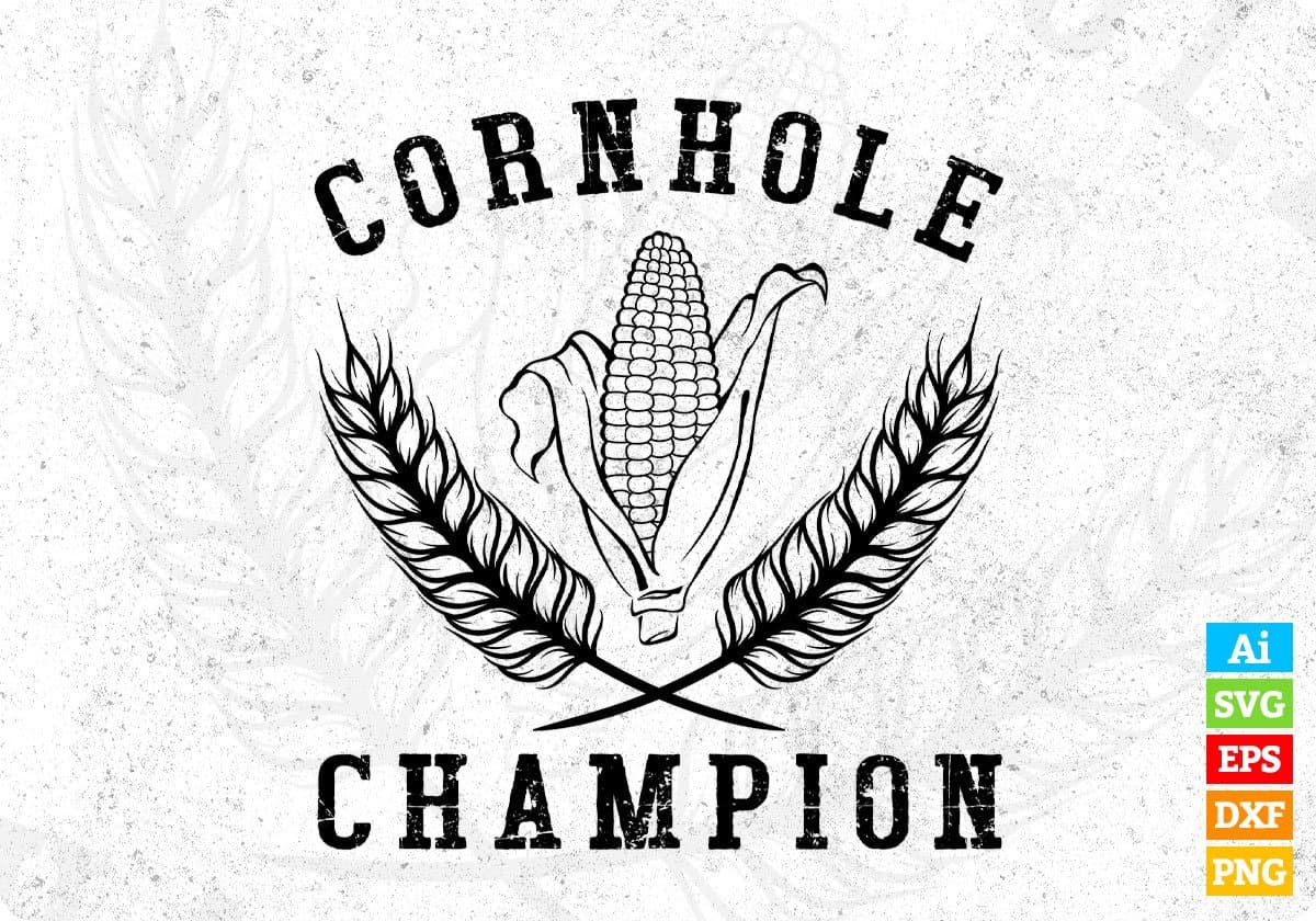 Cornhole Champion Editable T shirt Design In Ai Svg Png Cutting Printable Files