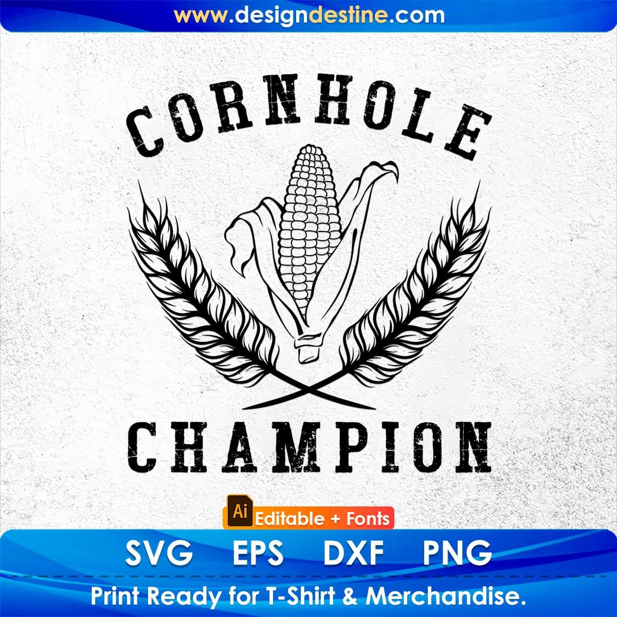 Cornhole Champion Editable T shirt Design In Ai Svg Png Cutting Printable Files