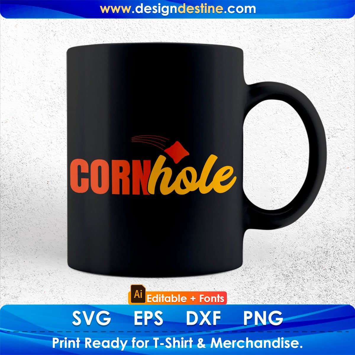 Cornhole Editable T shirt Design In Ai Svg Png Cutting Printable Files