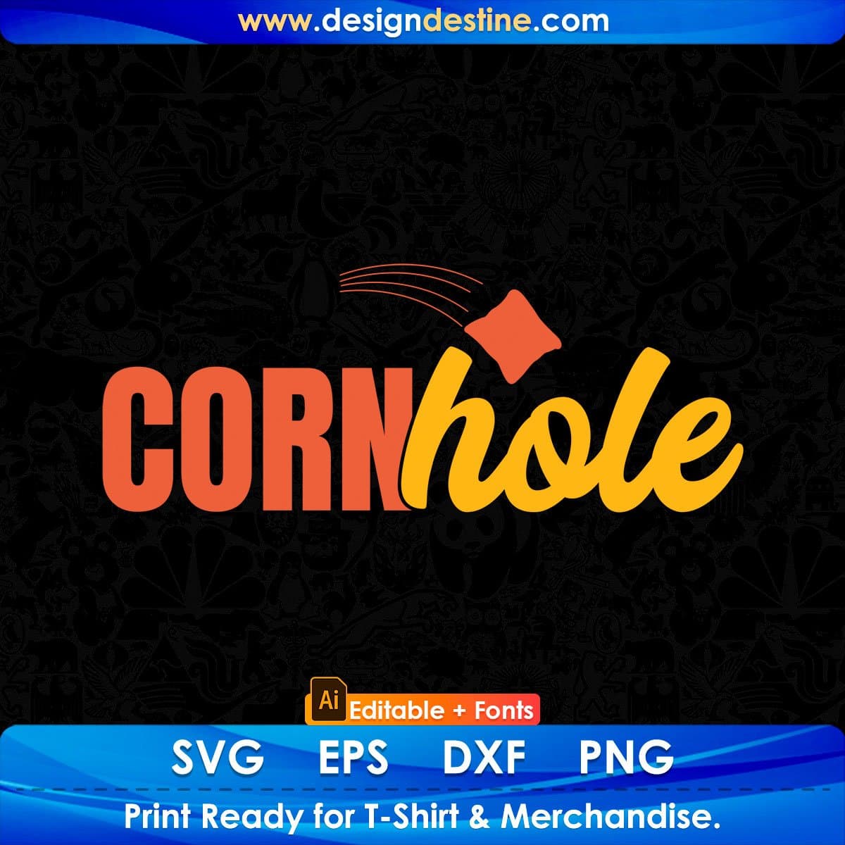Cornhole Editable T shirt Design In Ai Svg Png Cutting Printable Files