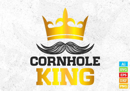 Cornhole King Editable T shirt Design In Ai Svg Png Cutting Printable Files